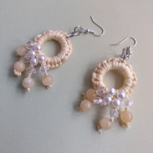 Elegant Yellow Beaded Earrings